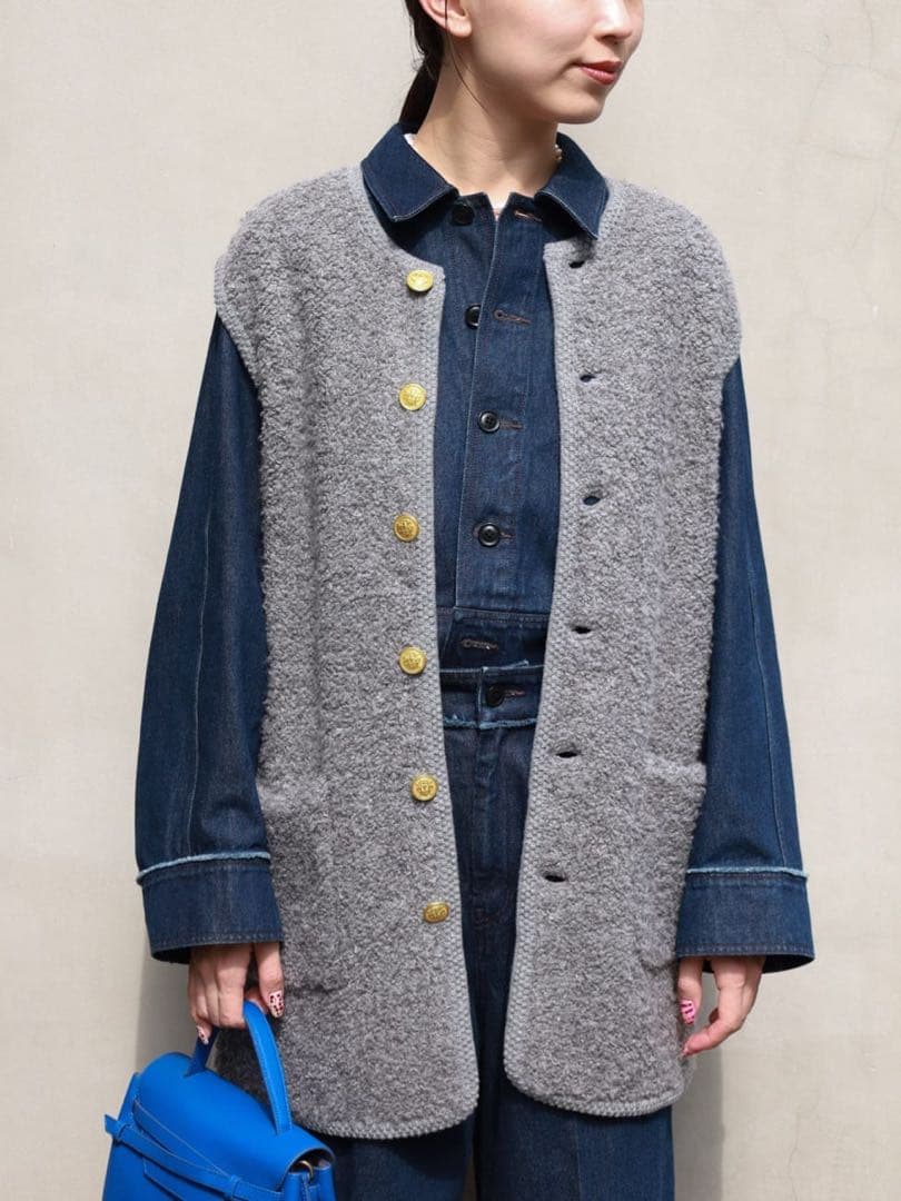 【28600円】試着のみ 今期トゥモローランドMACPHEEムートンロングジレ