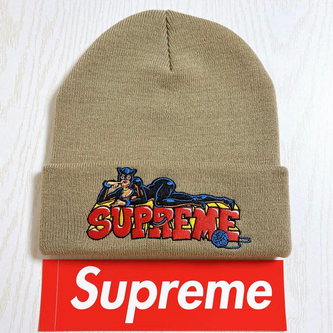 Supreme シュプリーム ニット帽　ビーニー　ベージュ　ストリート
