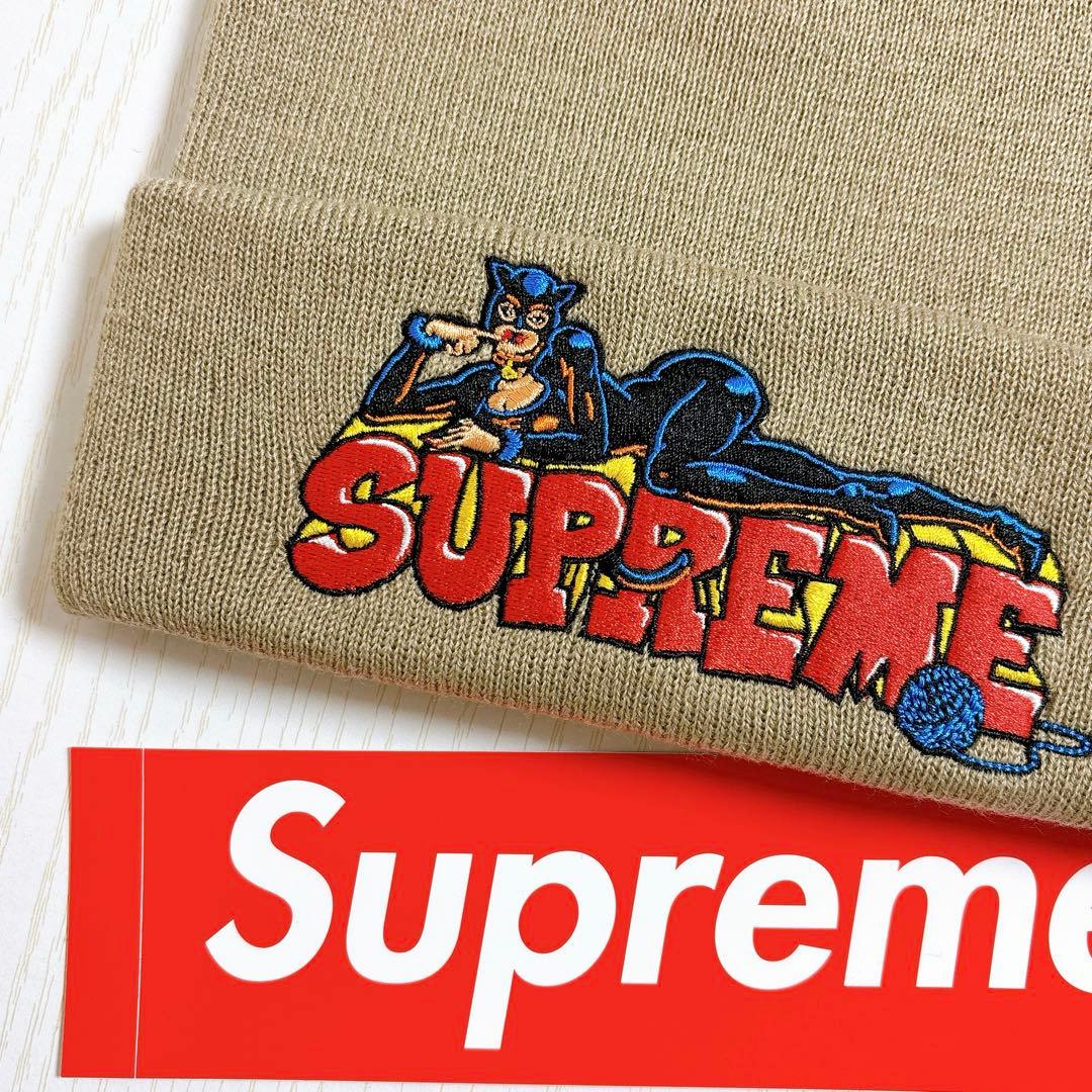 Supreme シュプリーム ニット帽　ビーニー　ベージュ　ストリート