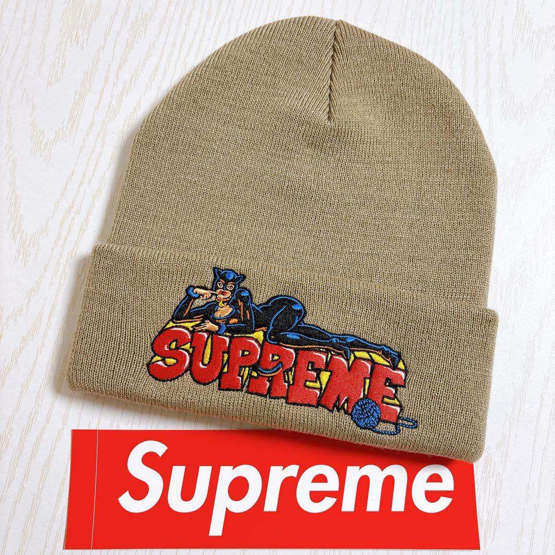 Supreme シュプリーム ニット帽　ビーニー　ベージュ　ストリート