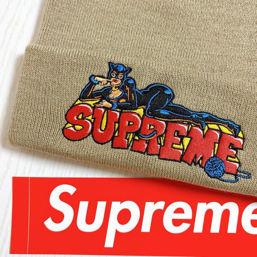 Supreme シュプリーム ニット帽　ビーニー　ベージュ　ストリート