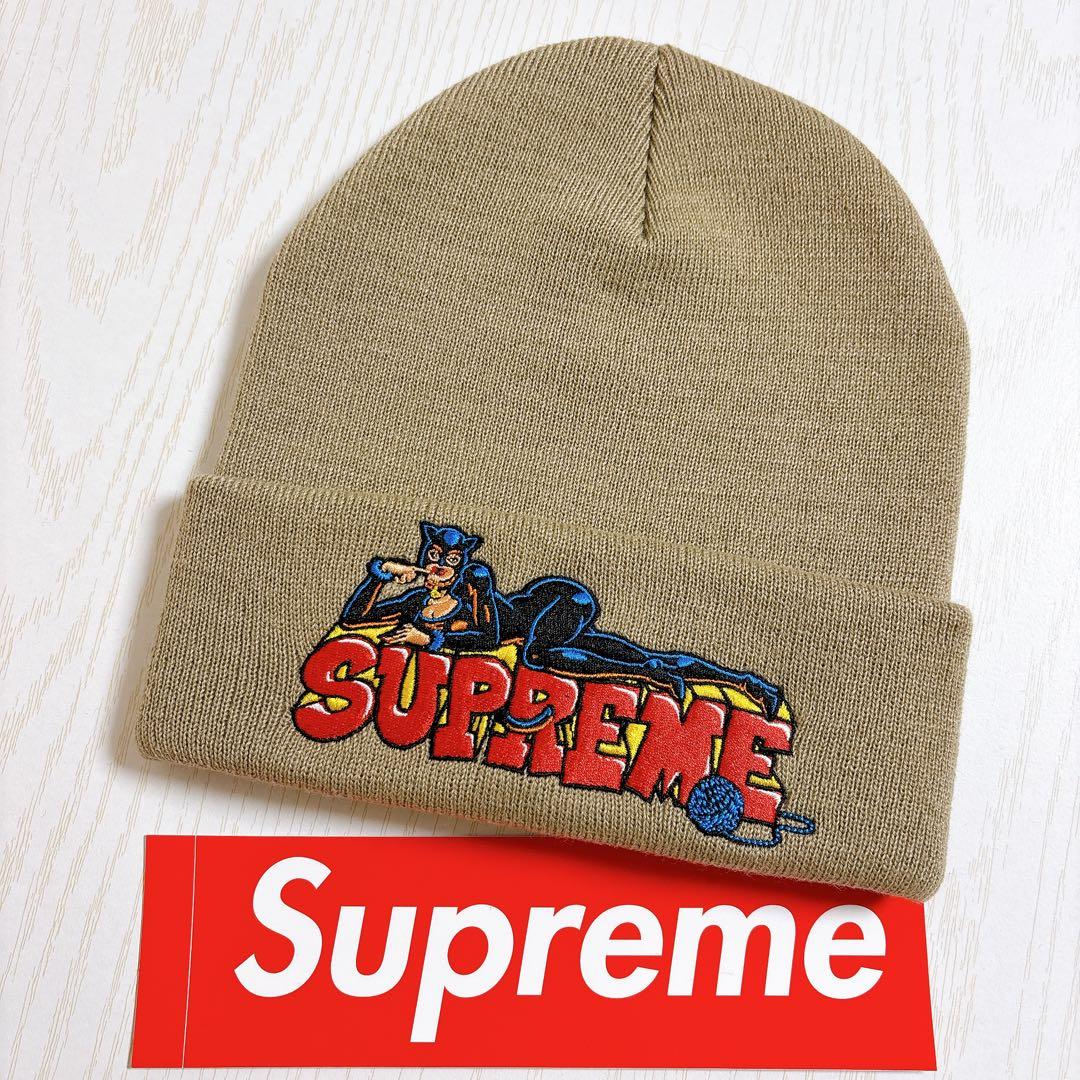 Supreme シュプリーム ニット帽　ビーニー　ベージュ　ストリート