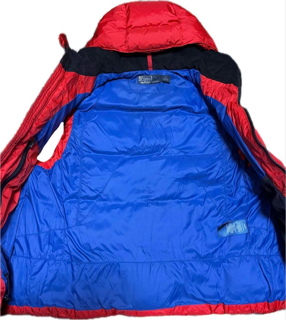 【美品】ラルフローレン ビッグポニーダウンベスト USAパッチ付 フード着脱可