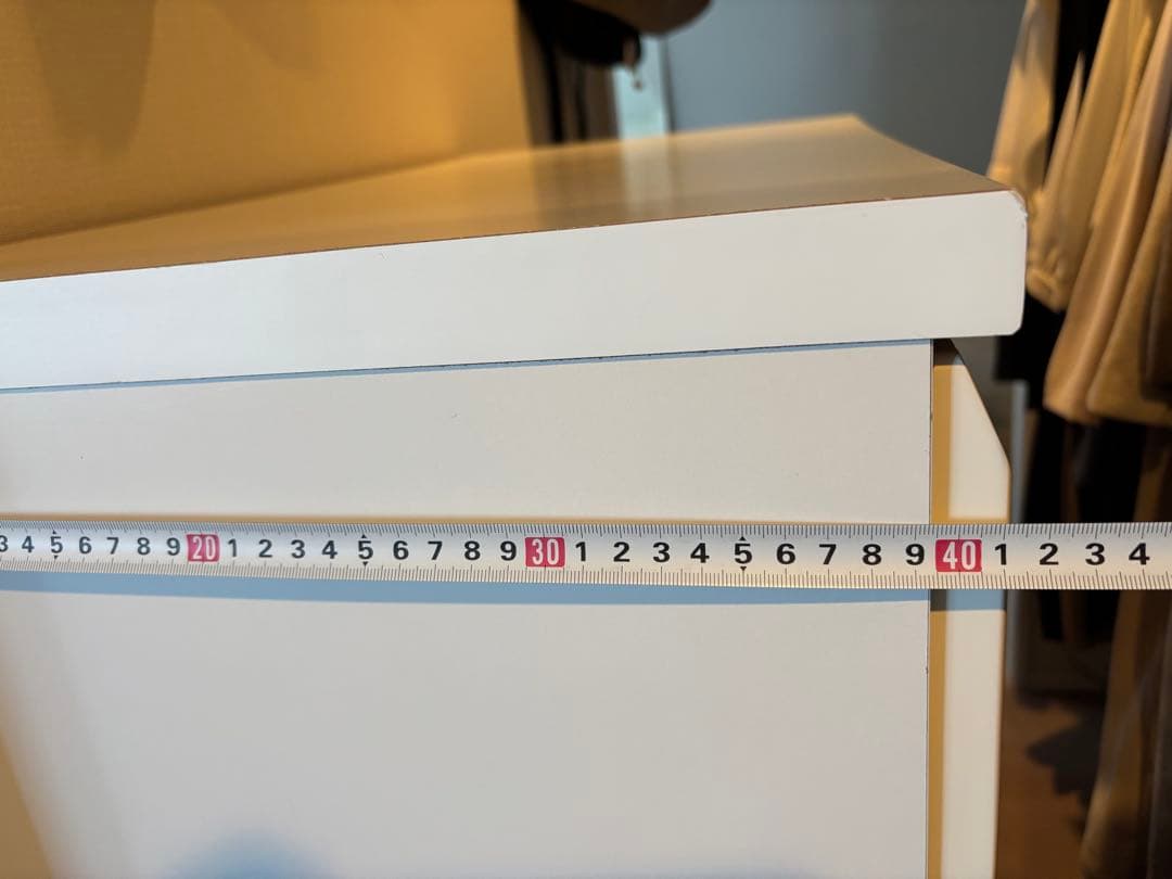 幅80 ハイチェスト　ホワイト　6段