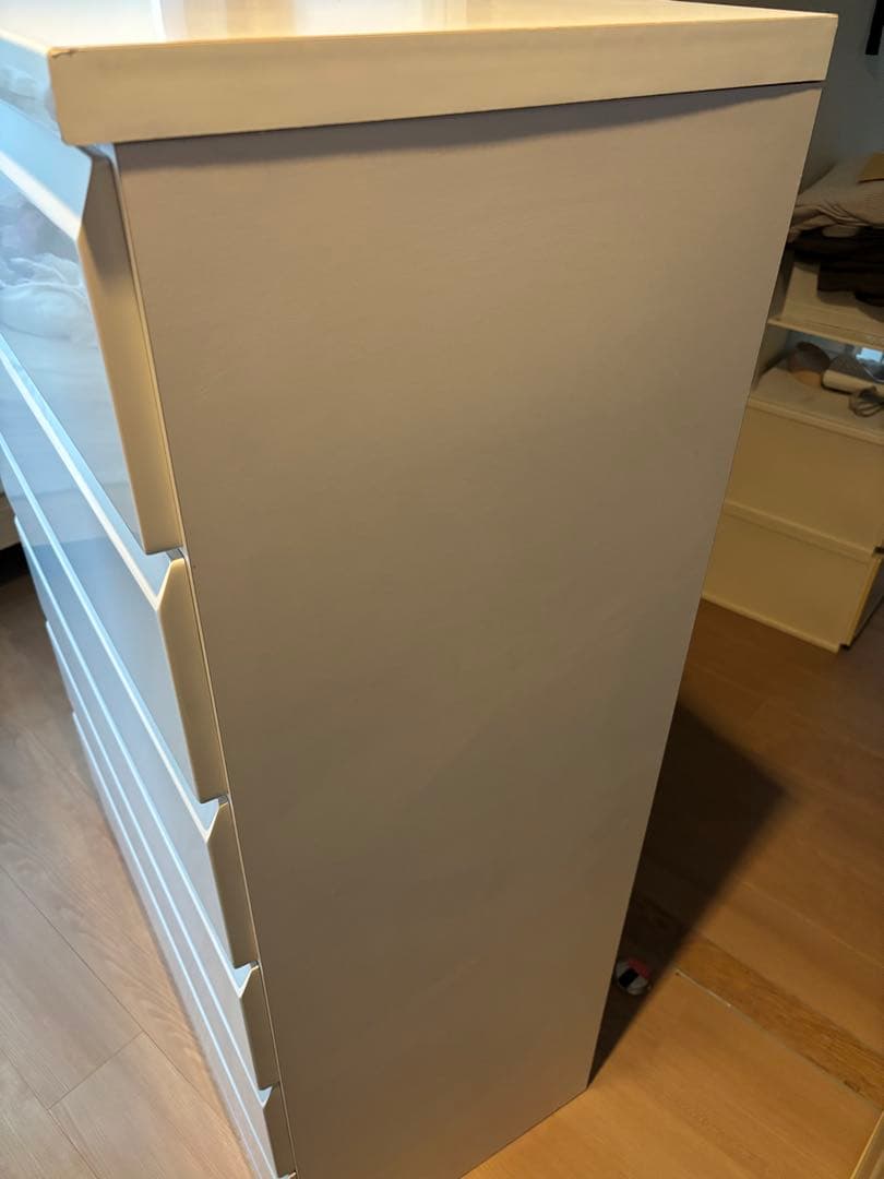 幅80 ハイチェスト　ホワイト　6段