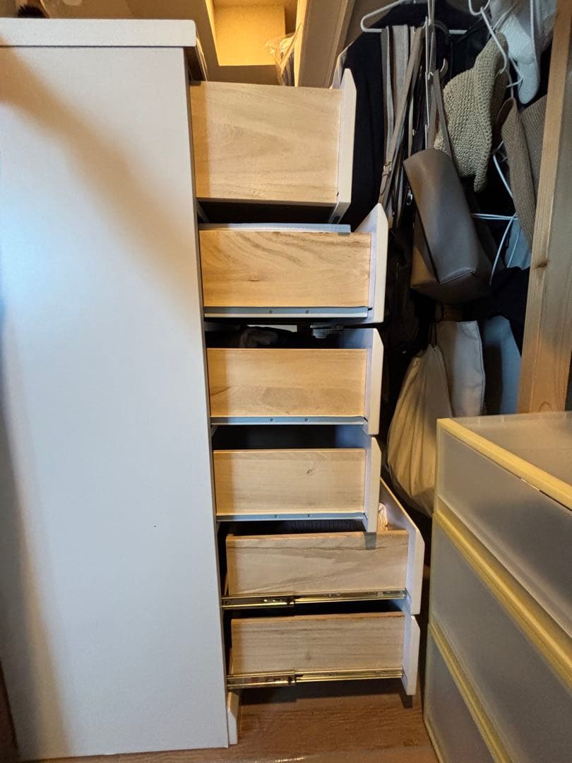 幅80 ハイチェスト　ホワイト　6段