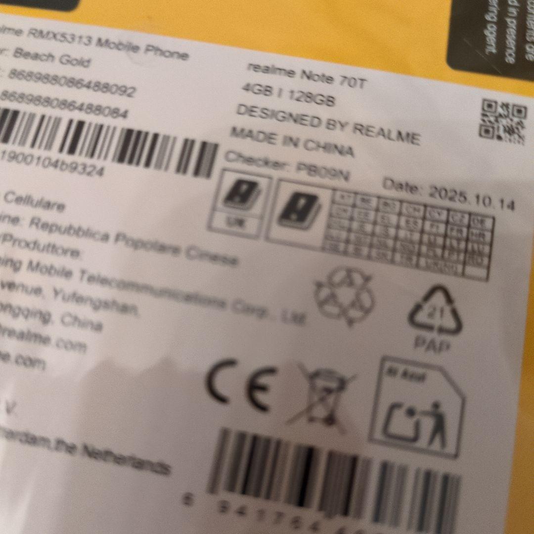 realme Note 70T Gold 4GB+64GB ゴールド