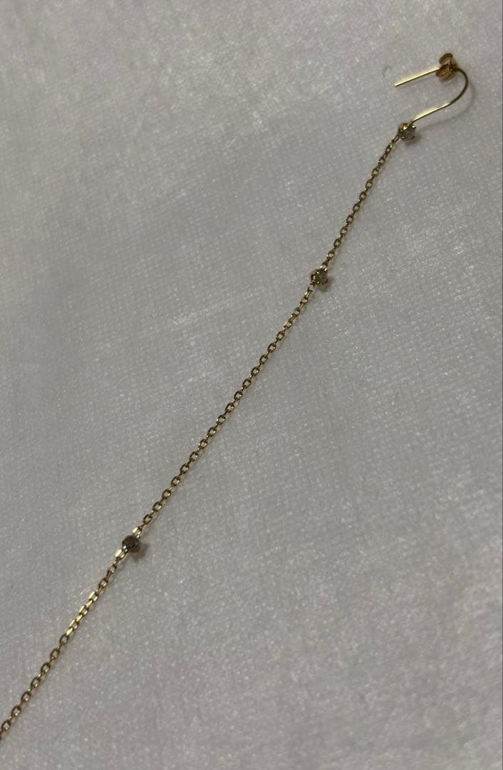 Sweet Pea K18 ダイヤモンド ロング チェーンピアス 片耳用