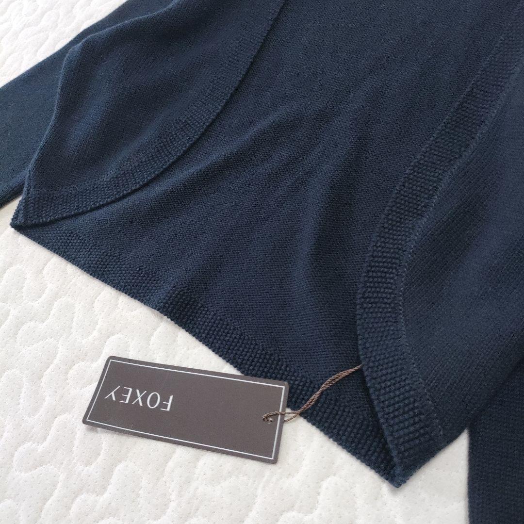 未使用品✨FOXEY　コットン100％ボレロ　ネイビー　38　タグ付き