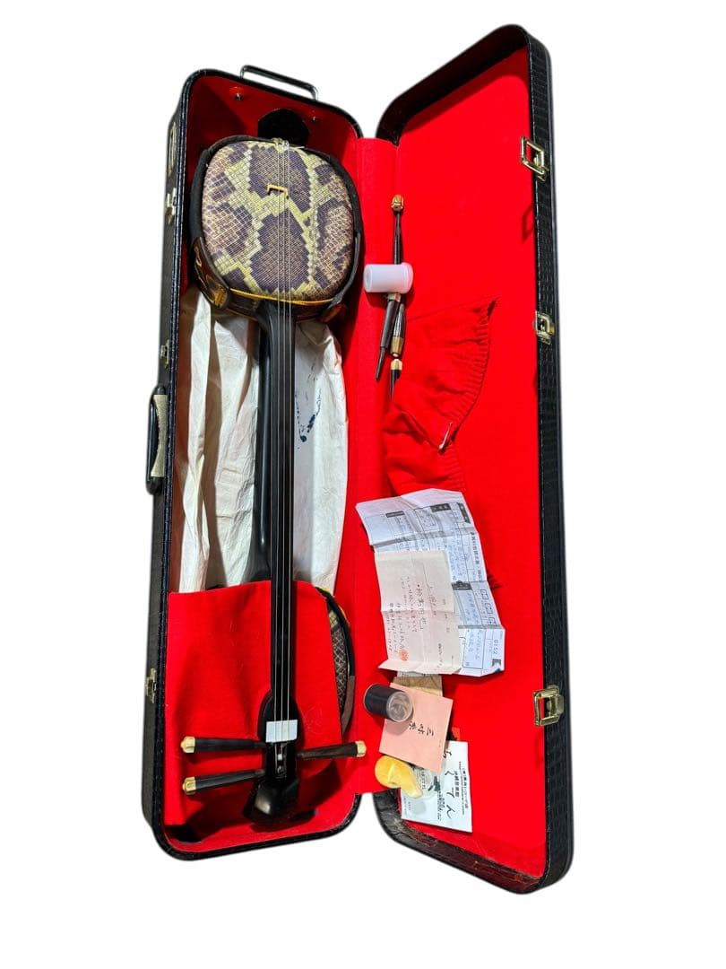 三線 沖縄 40年前　弦楽器 和楽器 民族楽器 琉球 ハードケース付 2本セット