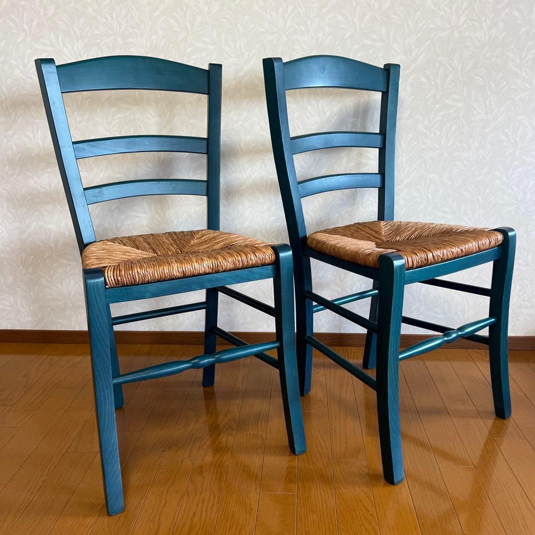 カントリー調 ダイニングチェア ペーパーコード カフェチェア 木製 NO2