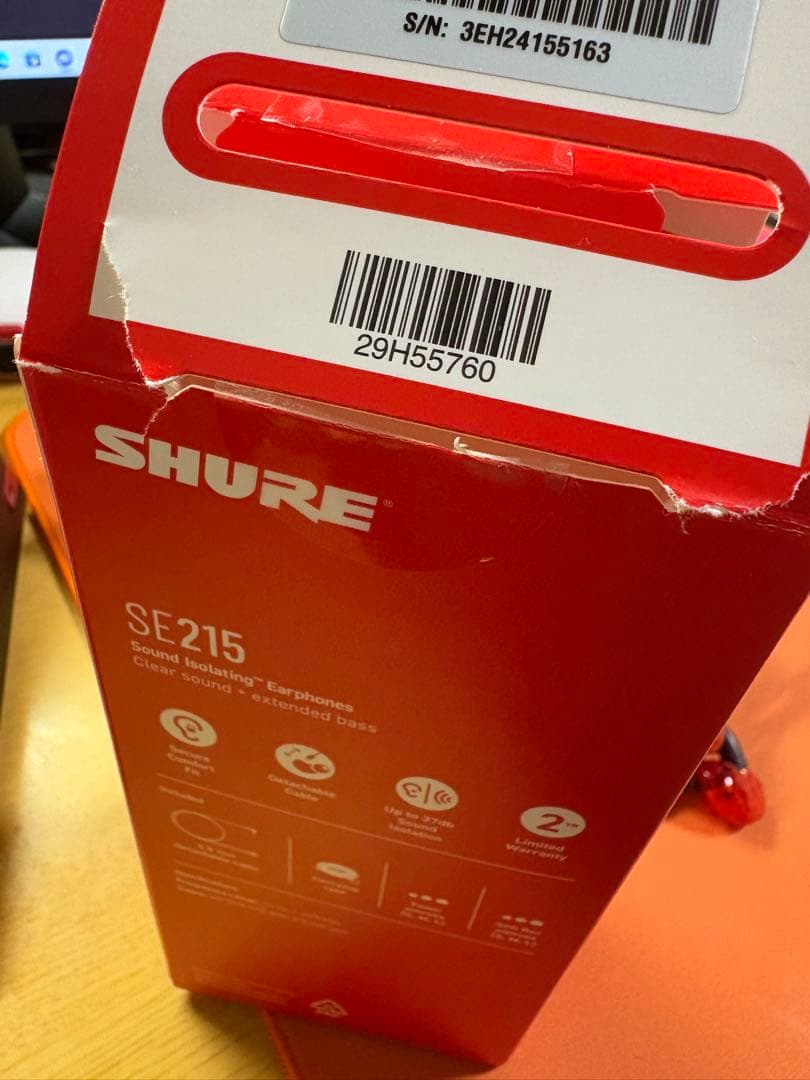 SHURE SE215 SPECIAL EDITION 赤色 有線イヤホン