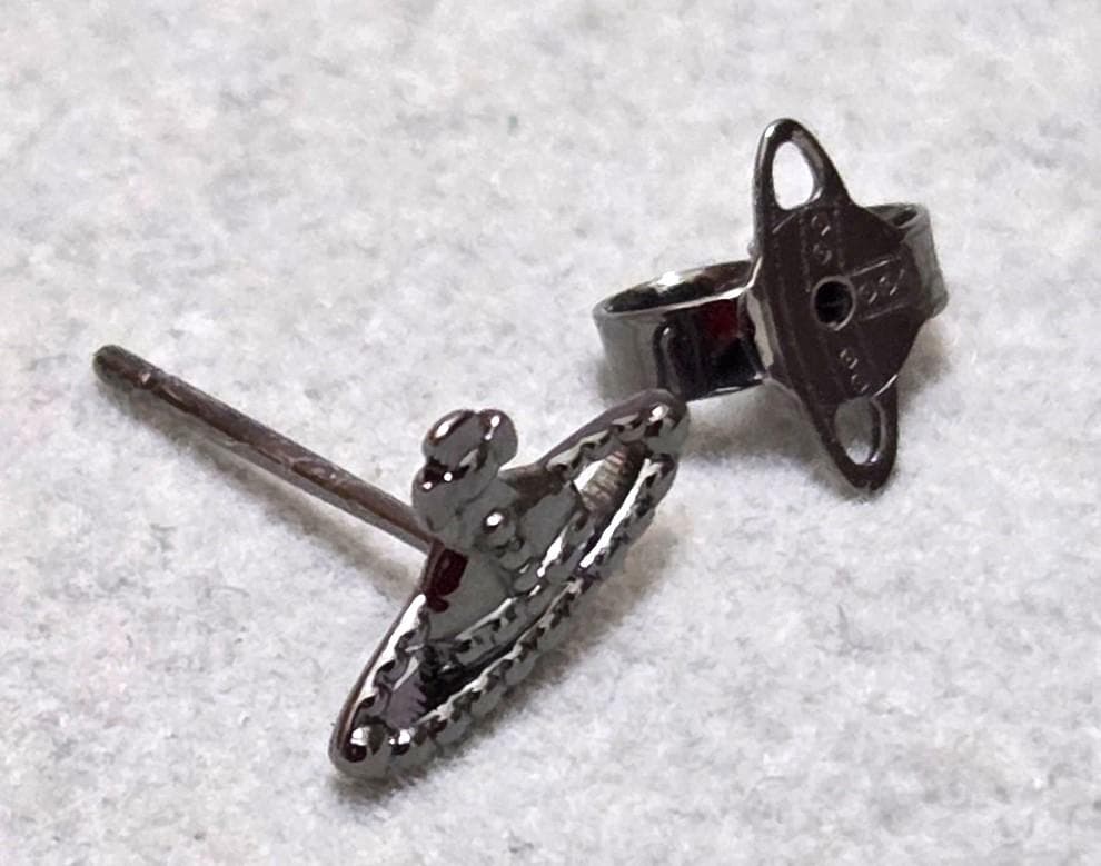 ヴィヴィアンウエストウッド　ORB　ガンメタリック　ピアス　片耳用　42077