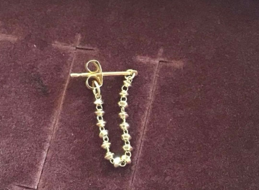 ete エテ グレイン フープ ピアス k18 片耳