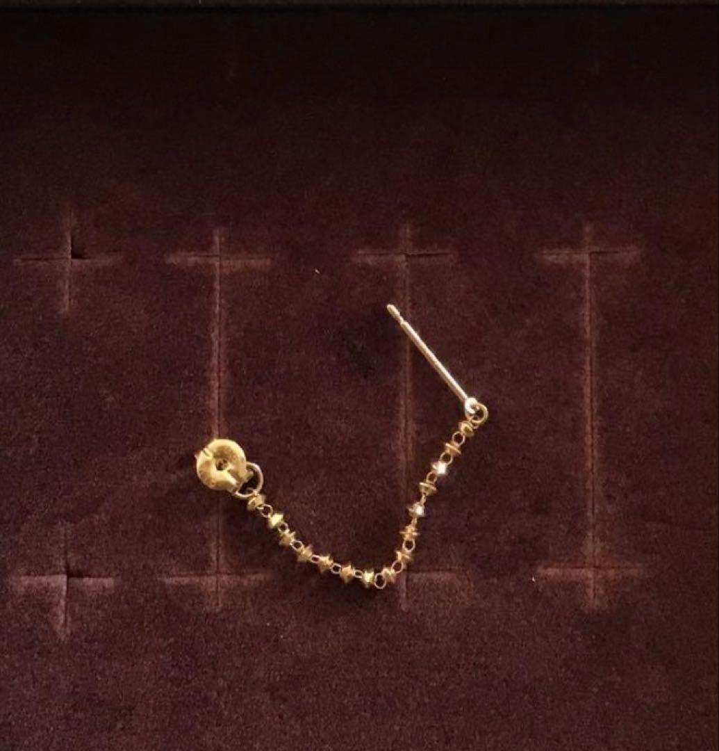 ete エテ グレイン フープ ピアス k18 片耳