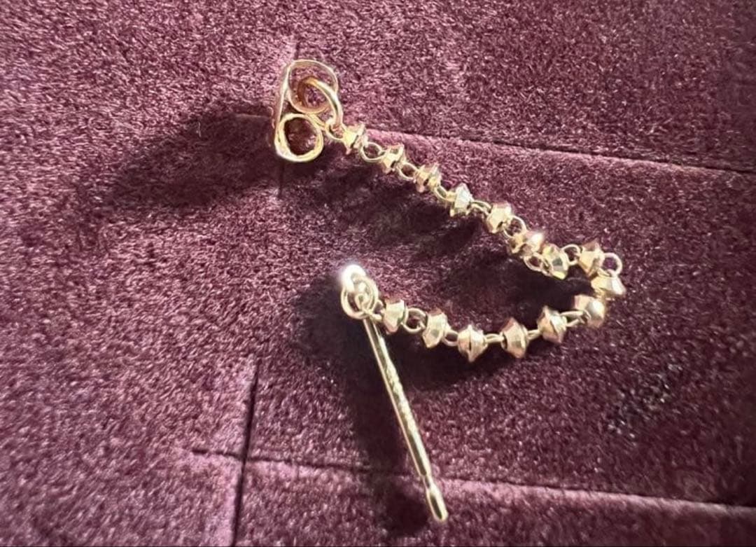 ete エテ グレイン フープ ピアス k18 片耳