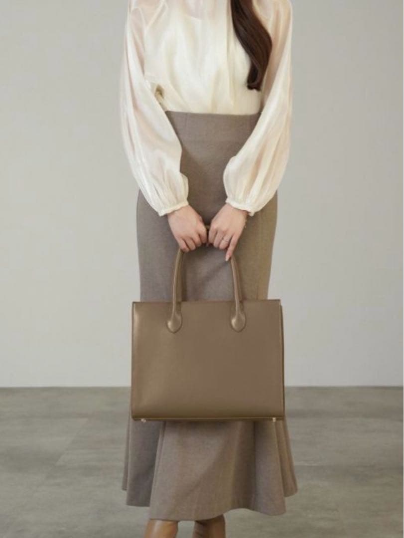 lieulien x nap エコレザー 2way スクエア バッグ モカ