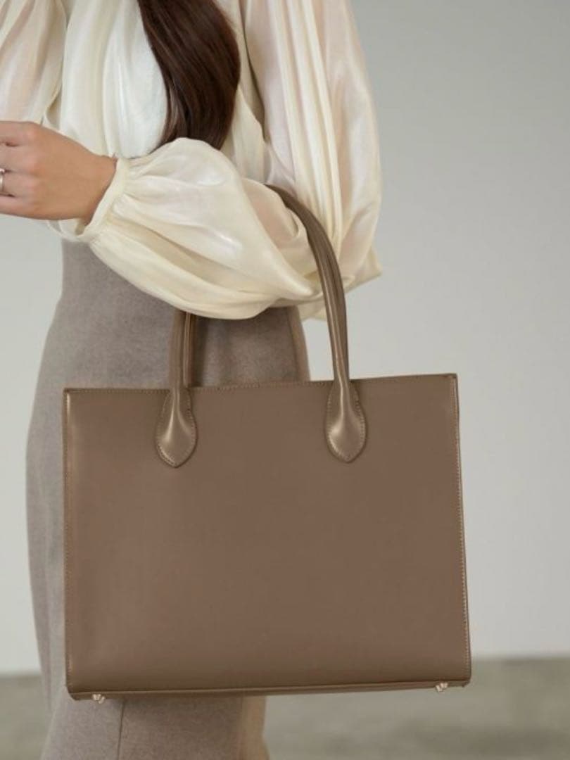 lieulien x nap エコレザー 2way スクエア バッグ モカ