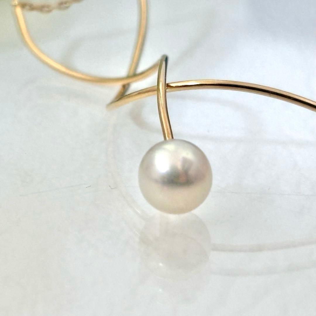 131【タサキ】K18 パール　アメリカンピアス　ロングピアス　片方のみ