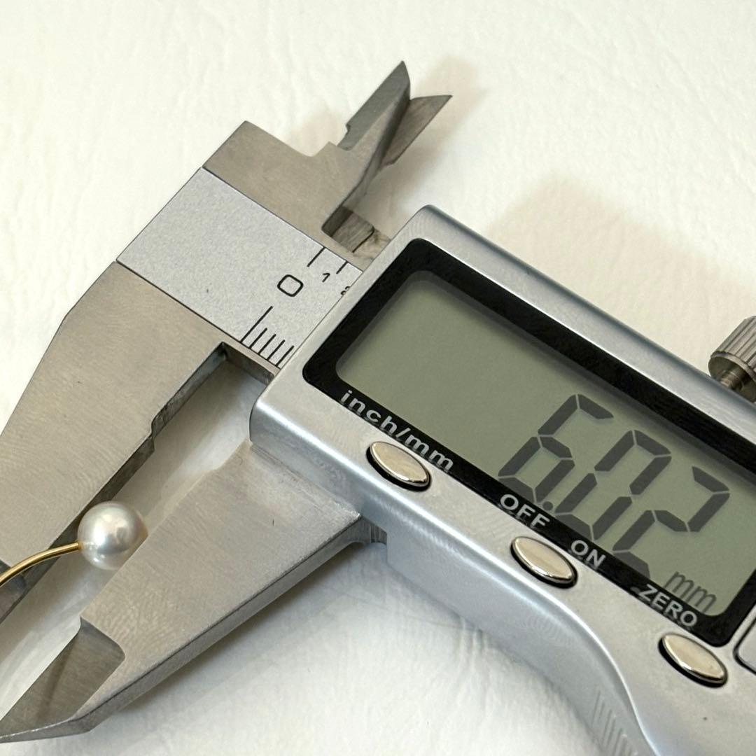 131【タサキ】K18 パール　アメリカンピアス　ロングピアス　片方のみ