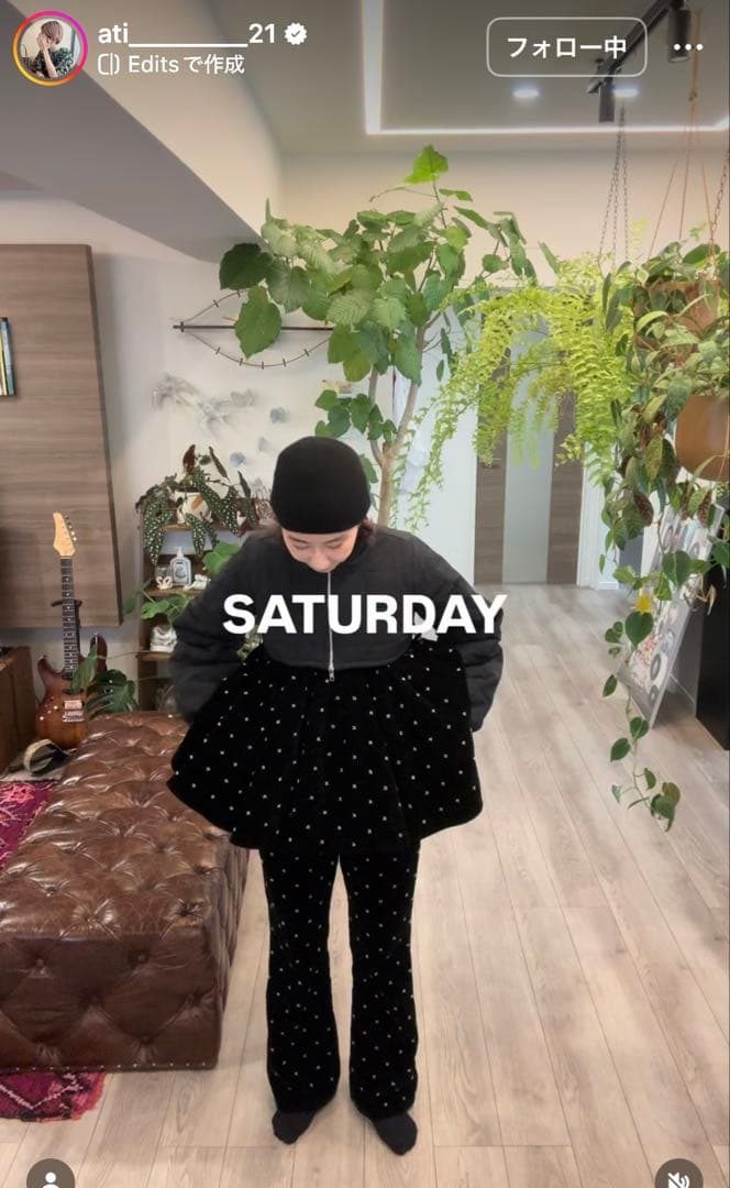 ※期間限定お値下げ中※ perna ベロアビジューパンツ　新品未使用　紙タグ付き