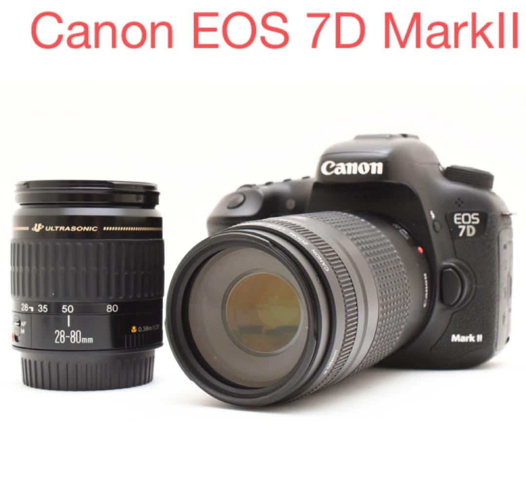 一眼レフカメラCanon EOS 7D MarkⅡ 標準&望遠ダブルレンズセット