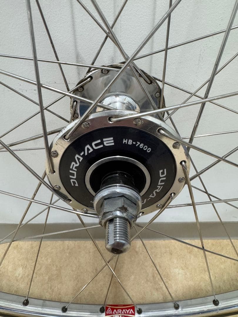 競輪 完組ホイール後輪 シマノDURA-ACEハブ・アラヤGOLDリム