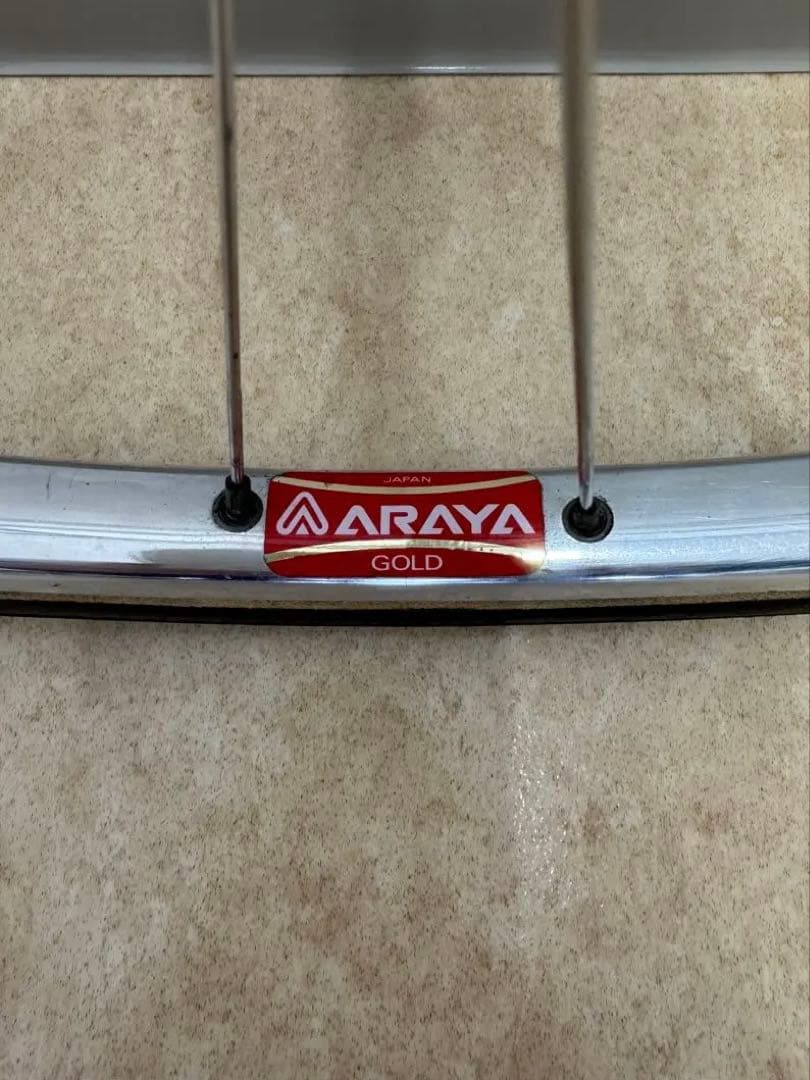 競輪 完組ホイール後輪 シマノDURA-ACEハブ・アラヤGOLDリム