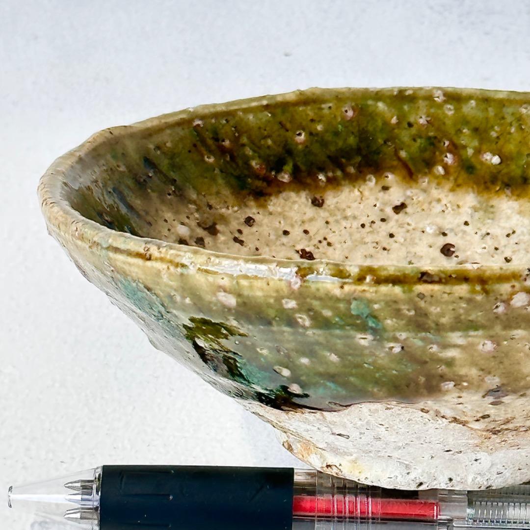 希少作★中島勝乃利『オリベ平茶盌』【師：鯉江良二】