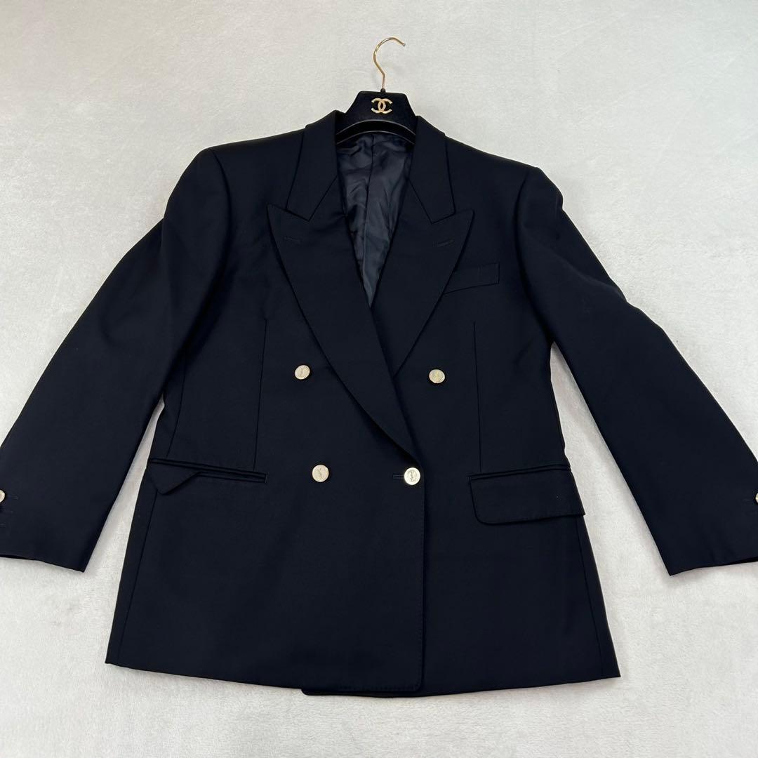 K610 M イヴサンローラン ロゴボタン ダブル テーラードジャケット メンズ