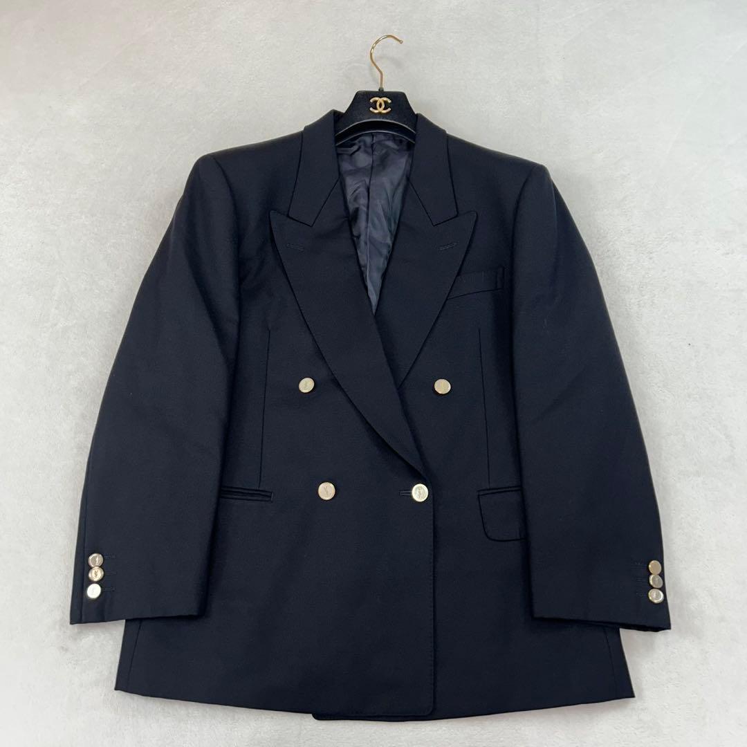 K610 M イヴサンローラン ロゴボタン ダブル テーラードジャケット メンズ