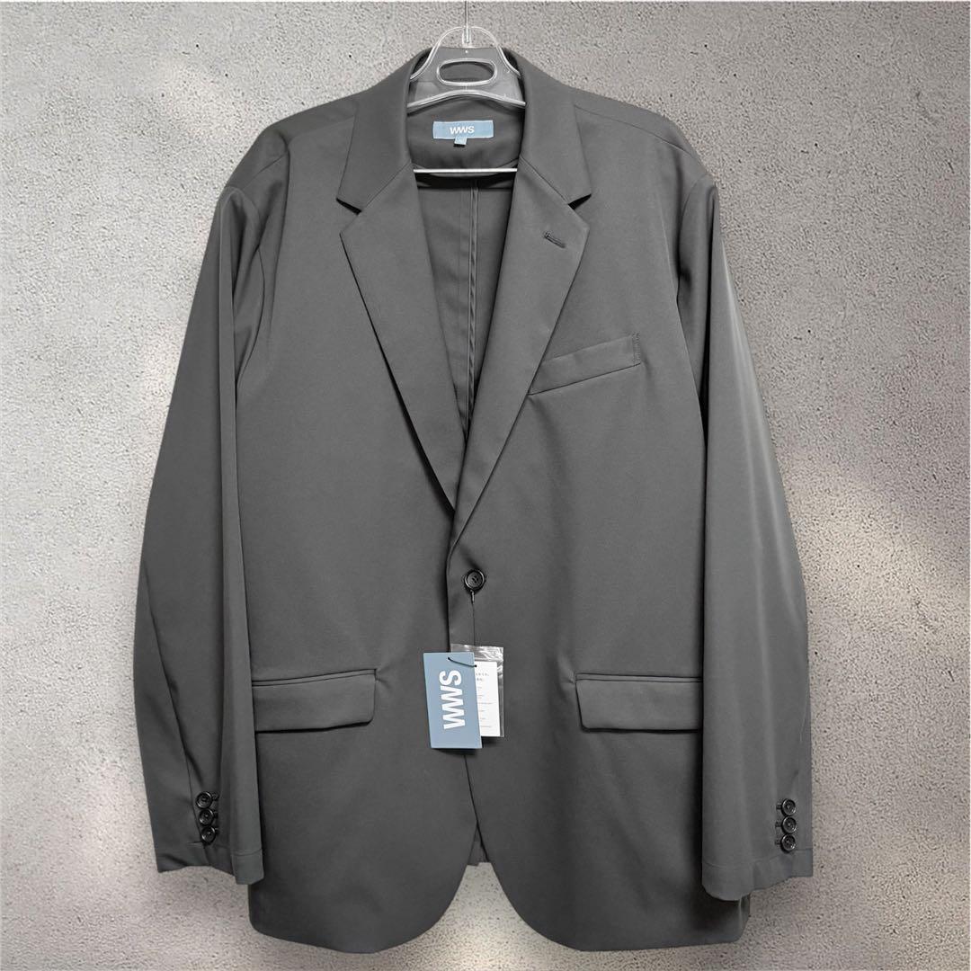 【新品】ワークウェアスーツ　WWS　人気の黒　Bizテーラードジャケット　3L
