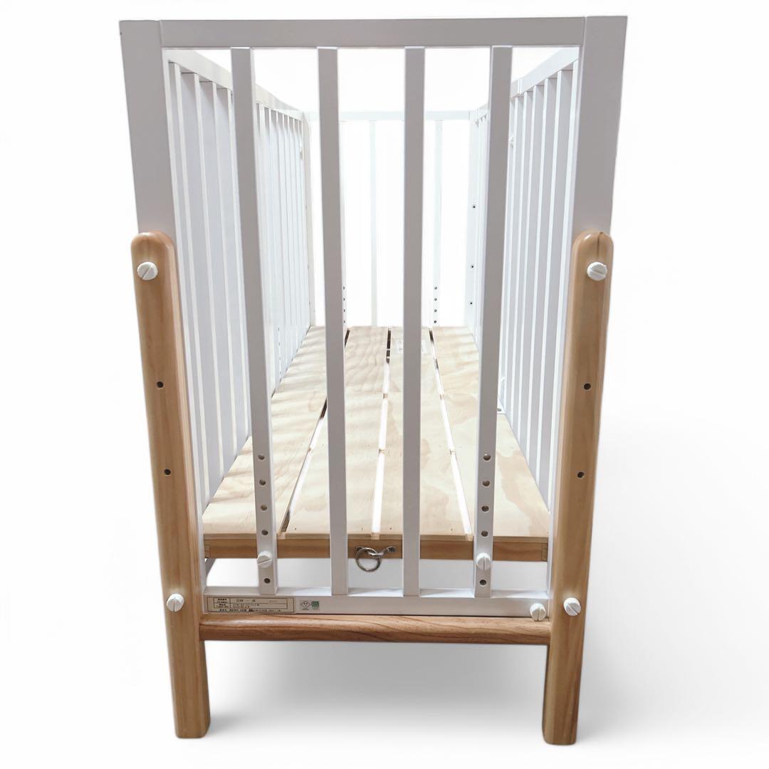 ✨良品✨大和屋 ベビーベッド そいねーるⅢ ホワイト マットレス付き