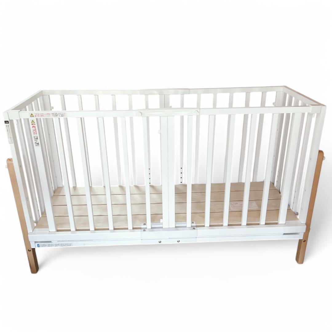 ✨良品✨大和屋 ベビーベッド そいねーるⅢ ホワイト マットレス付き