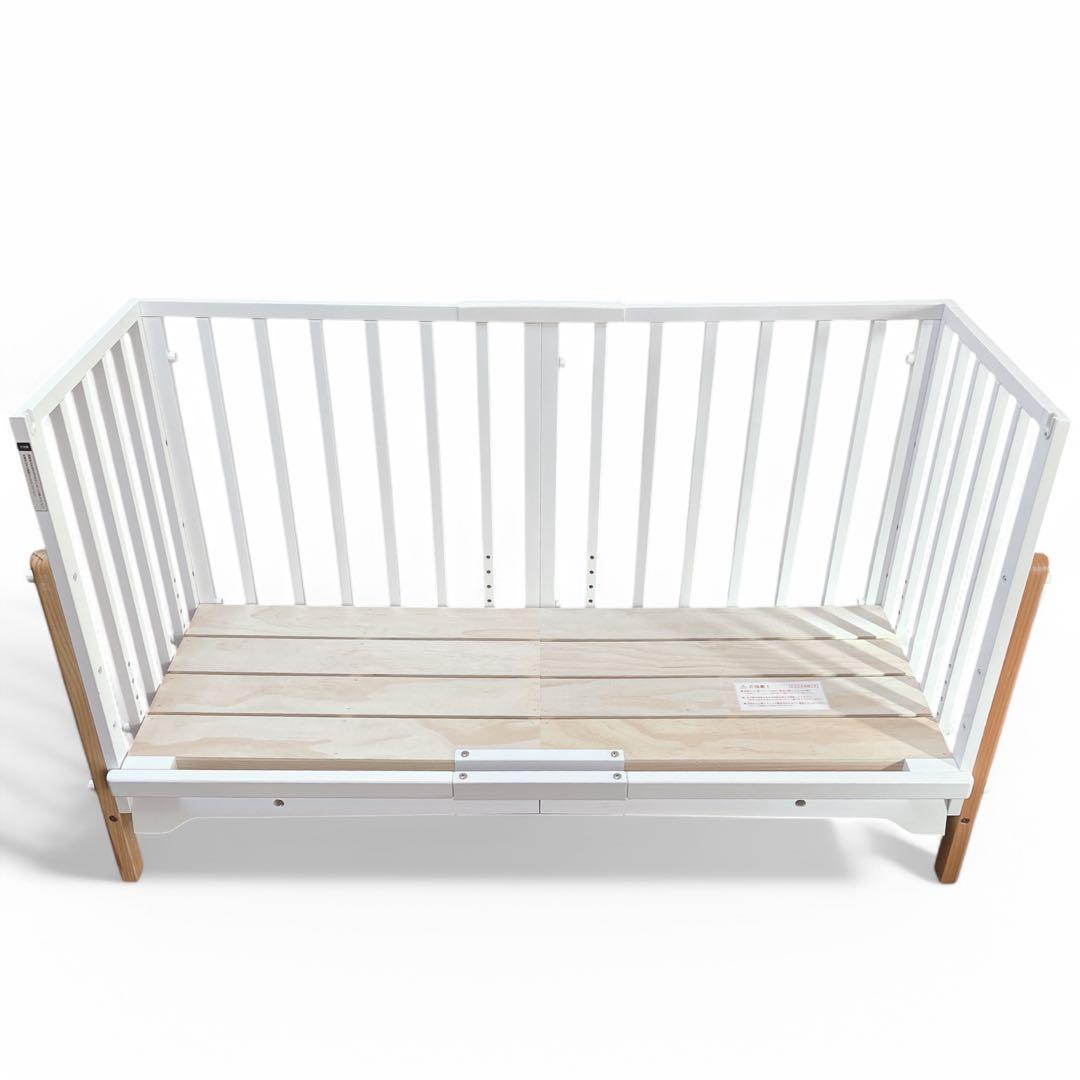 ✨良品✨大和屋 ベビーベッド そいねーるⅢ ホワイト マットレス付き