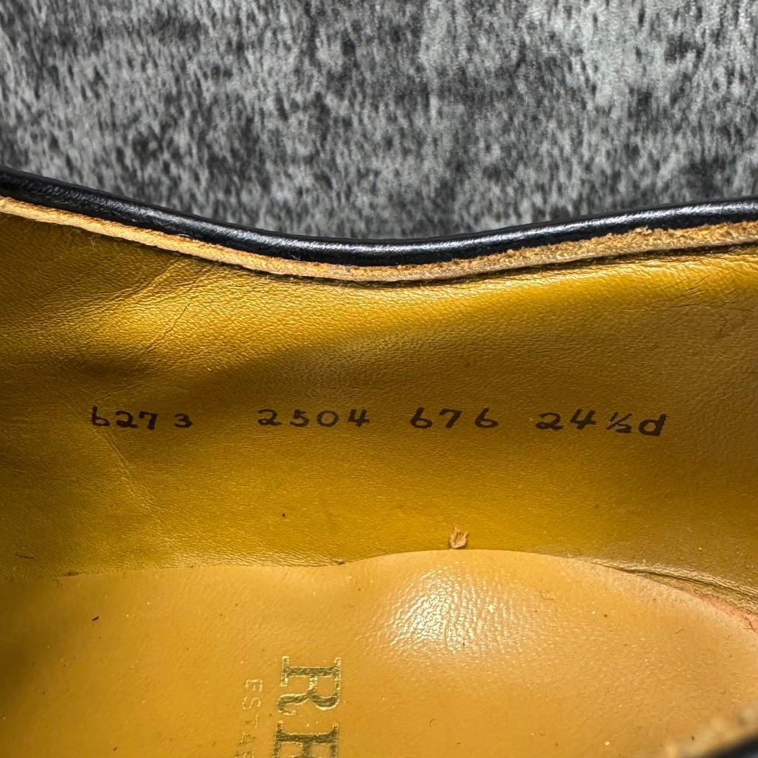 【美品】REGAL プレーントゥ ガラスレザー 2504 ブラック 24.5