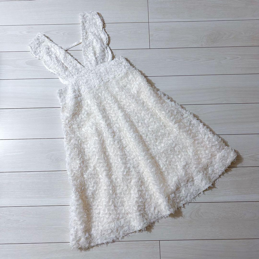 【新品】スカラップフレアジャンドレ ワンピース ジャンスカ ジャンパースカート