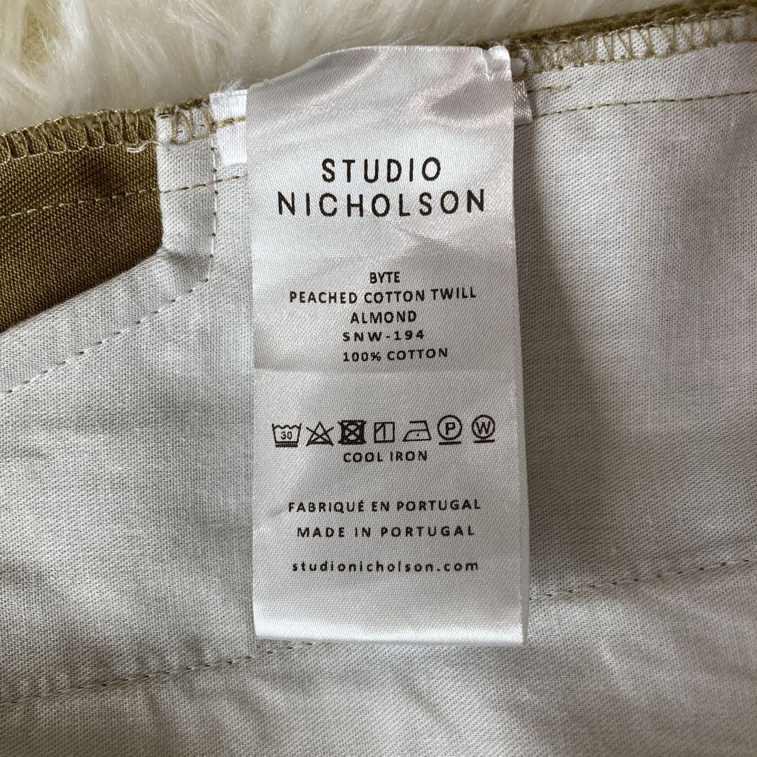 スタジオニコルソン　2タック　ワイドパンツ　ピーチコットンツイル　チノ