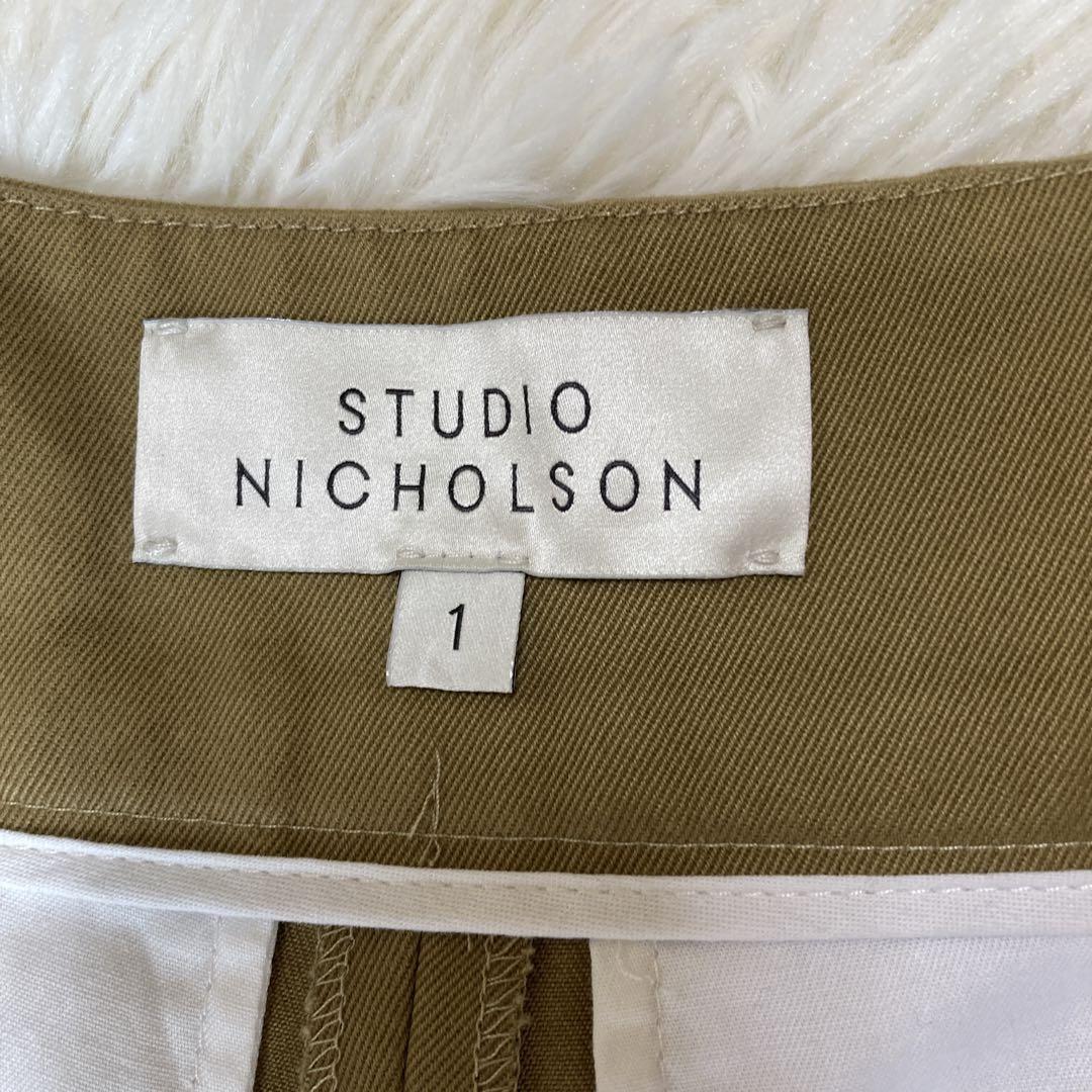 スタジオニコルソン　2タック　ワイドパンツ　ピーチコットンツイル　チノ