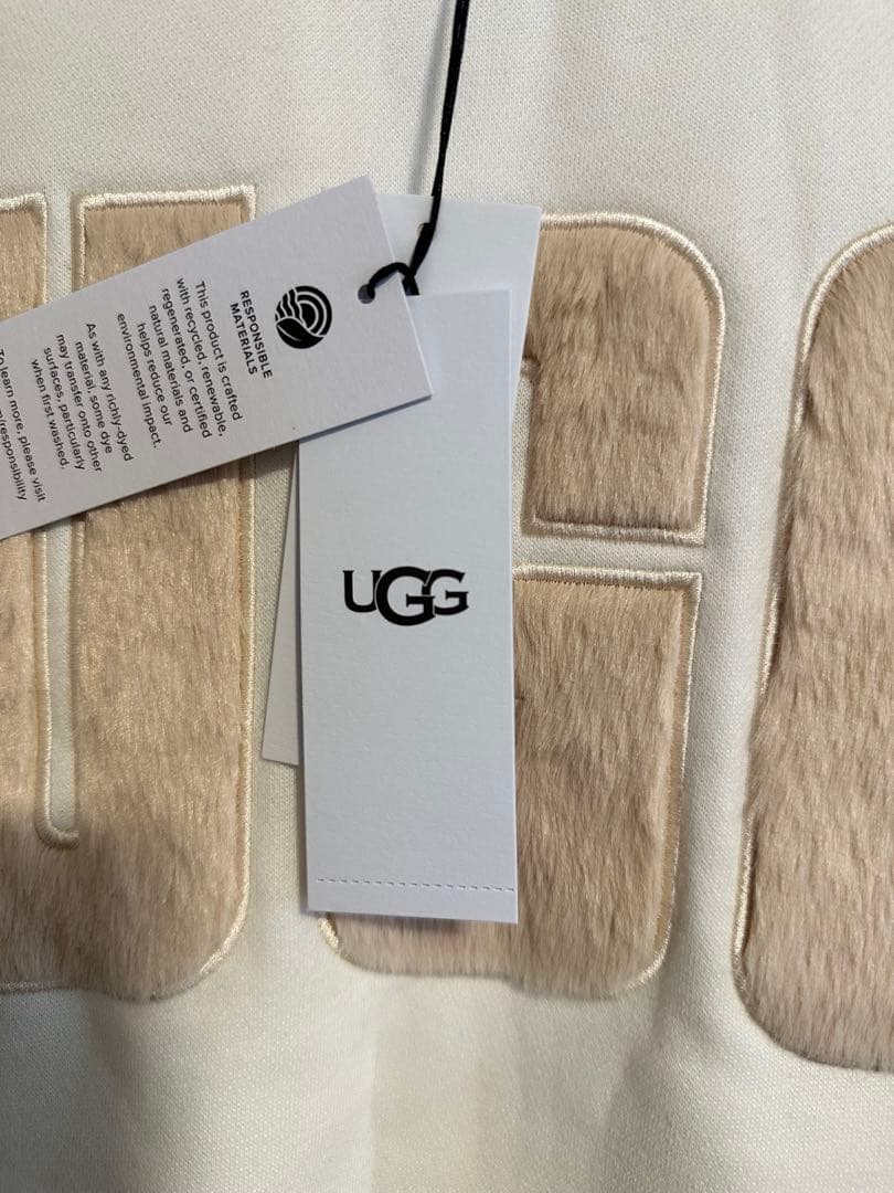 UGG ホワイト フリース トレーナー L