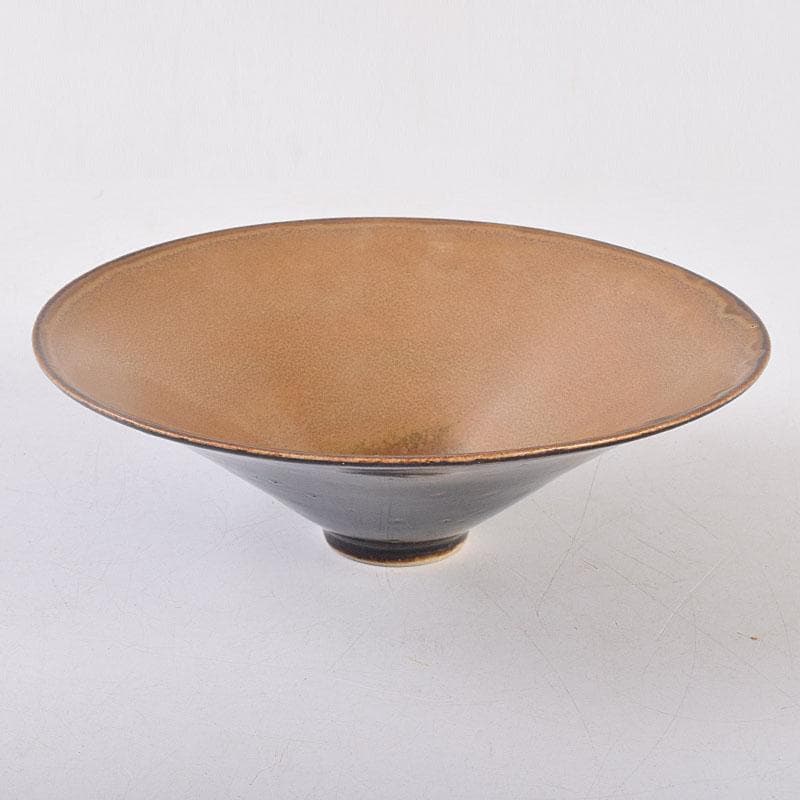 水芙蓉　中国　柿釉　天目茶碗　仕覆・時代箱付　M　R9034