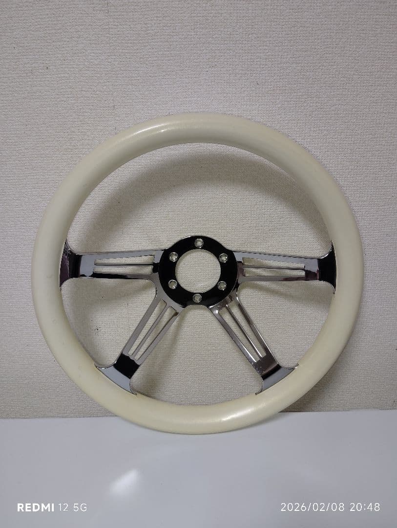 ステアリング　ホワイト　コンケーブ(当時物)