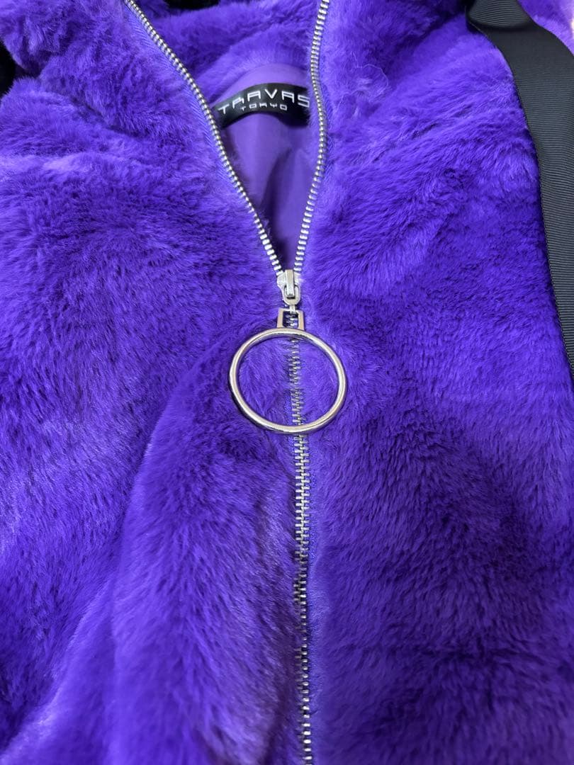 TRAVAS TOKYO　フード付 エコ ファー コート ジャケット パーカー