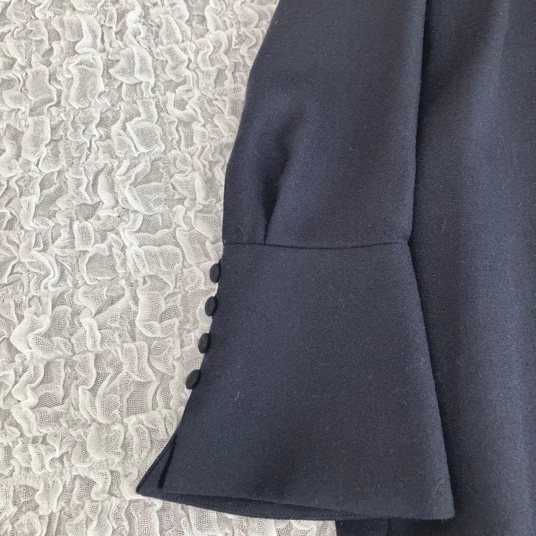 美品ADOREアドーア　ヨーク切り替えワンピース　ネイビー　フォーマル　38