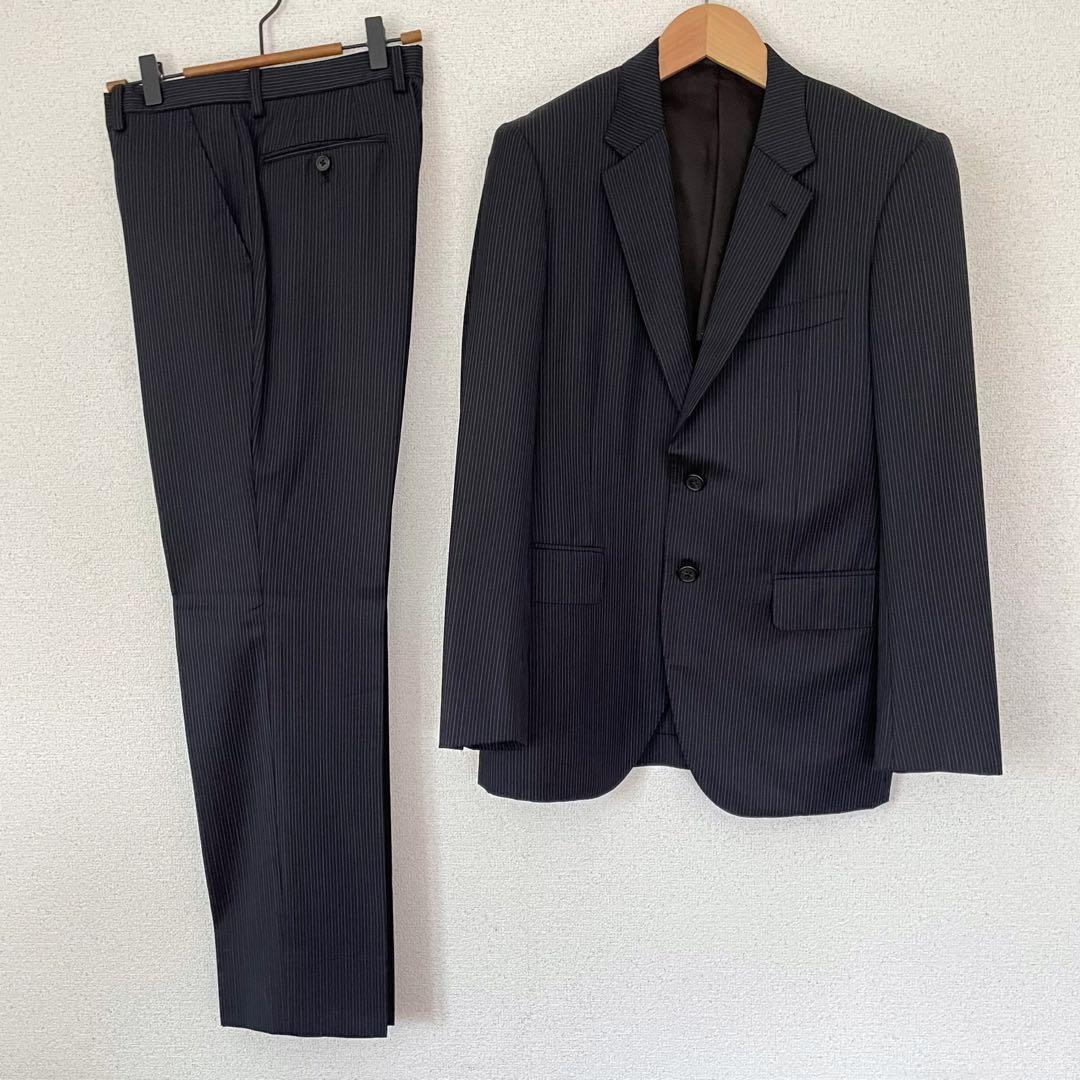 イタリア高級生地ゼニアPaul Smithネイビーストライプスーツセットアップ