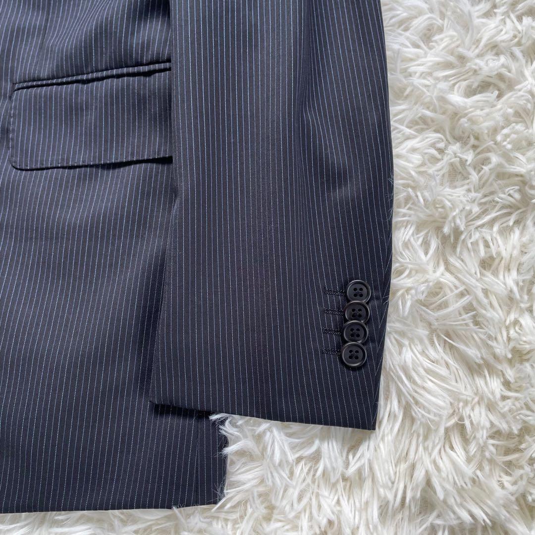 イタリア高級生地ゼニアPaul Smithネイビーストライプスーツセットアップ