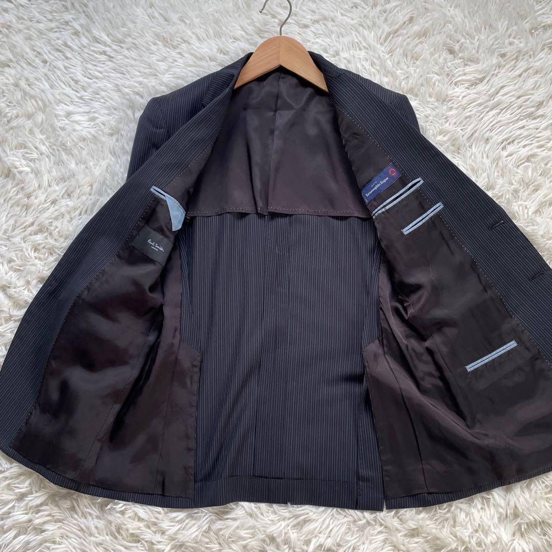 イタリア高級生地ゼニアPaul Smithネイビーストライプスーツセットアップ