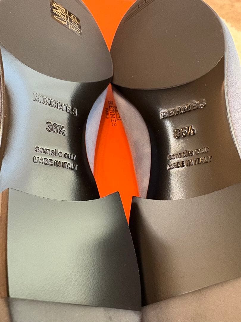 新品未使用　エルメス　モカシンパリ　36.5 ブルーシエル