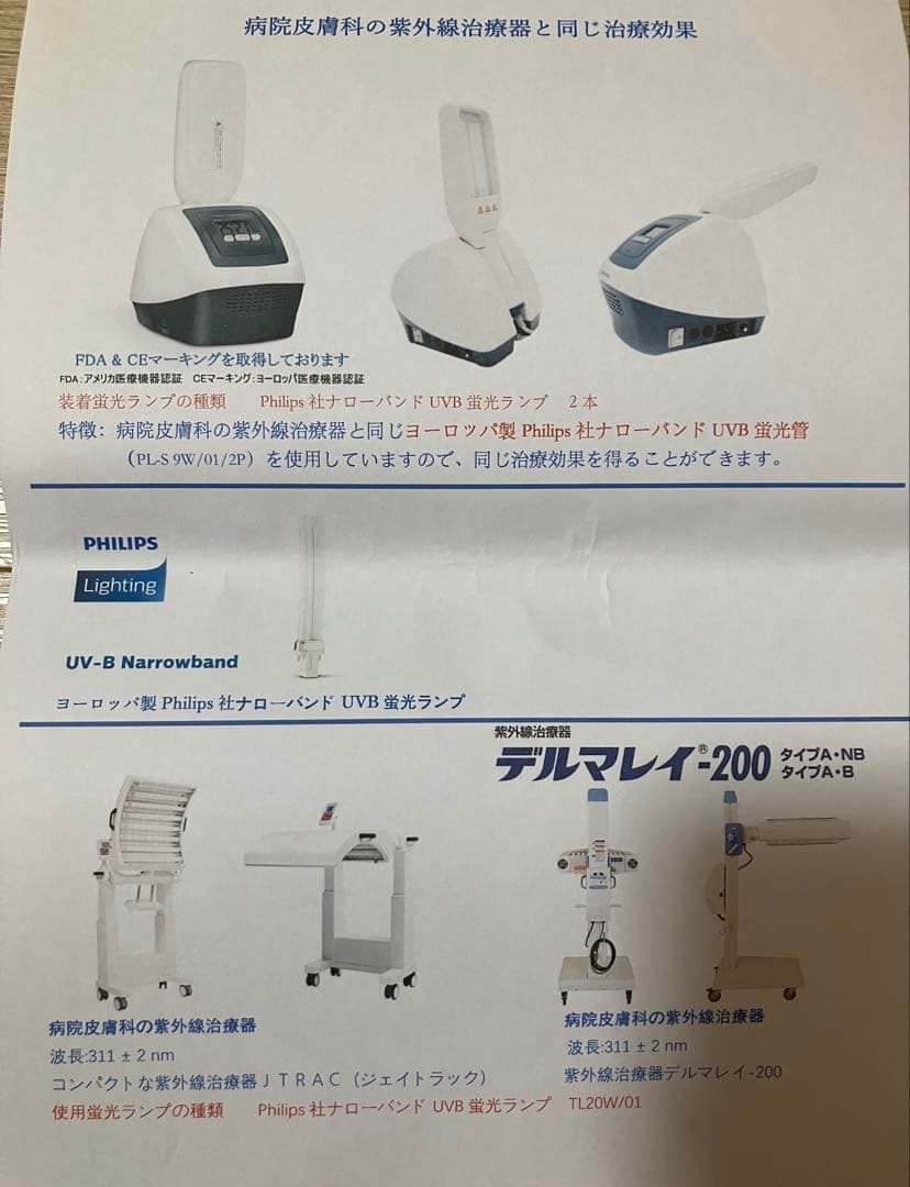 ナローバンドuvb 照射装置　家庭用