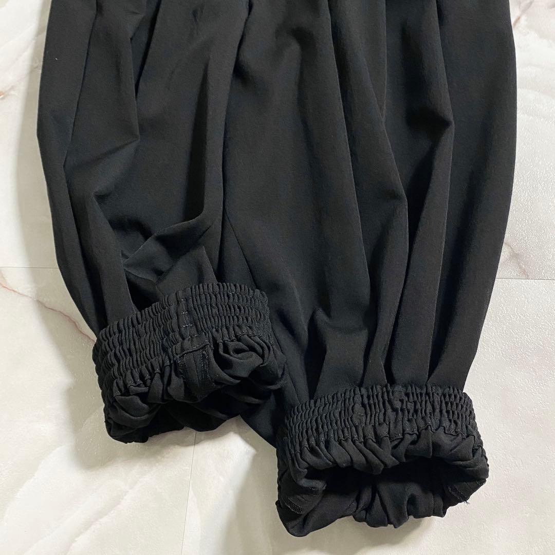 A17008 美品 ヨウジヤマモト 22AW ワイドギャザーイージーパンツ 黒1